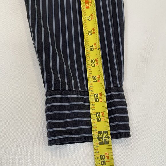 BCBG Attitude Blue Pinstripe Modern Fit Button Up-L - Picture 8 of 11